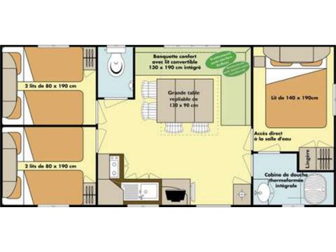 BUNGALOW 6 personnes - Classique 3 chambres Samedi