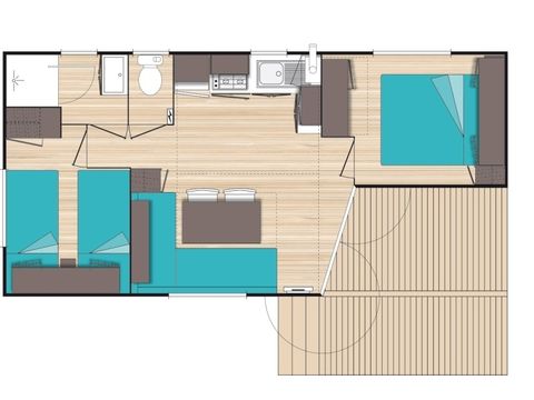 BUNGALOW 4 personnes - Classic XL | 2 Ch. | 4 Pers. | Terrasse simple | Clim. | TV