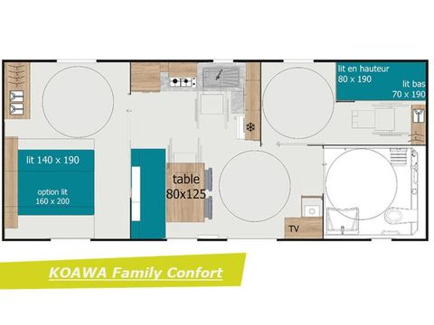BUNGALOW 4 personnes - KOAWA FAMILY CONFORT PMR TV