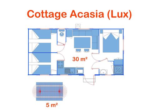 BUNGALOW 6 personnes - Cottage Acacia (Lux)