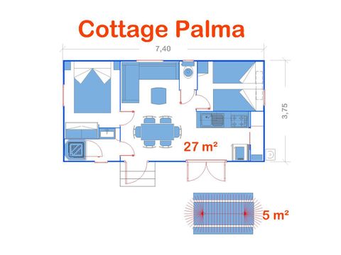 Mobilhome 6 personnes - Cottage Palma
