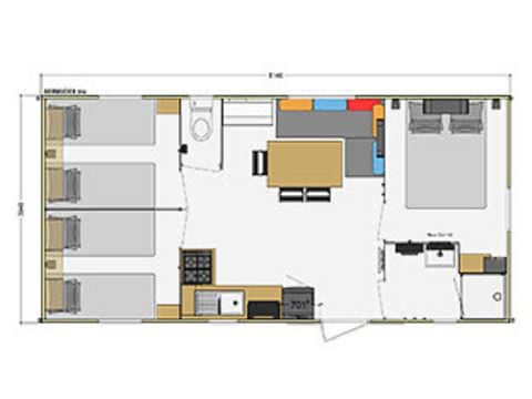 BUNGALOW 6 personnes - Confort - 3 chambres
