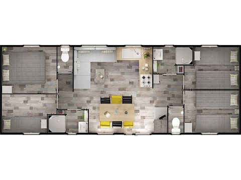 BUNGALOW 8 personnes - Premium -  4 chambres + 2 Salles de bain