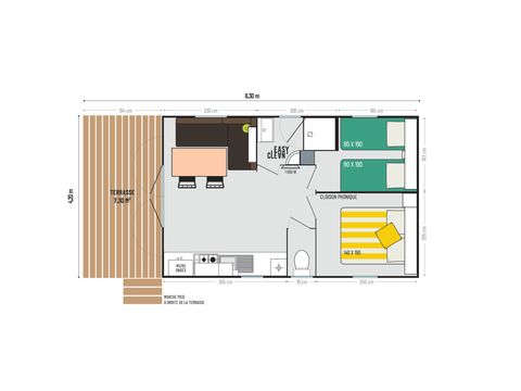 Mobilhome 4 personnes - LOGGIA BAY 2 chambres