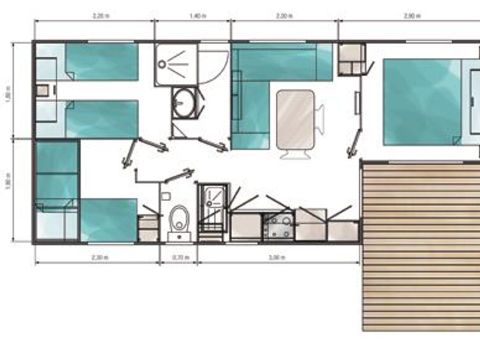 BUNGALOW 6 personnes - DECLICK avec terrasse semi-couverte