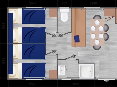 BUNGALOW 7 personnes - DECLICK avec grande terrasse