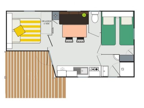 BUNGALOW 5 personnes - Evasion 2 chambres  23m²