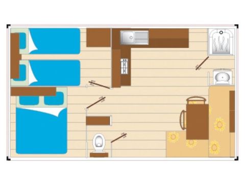 BUNGALOW 4 personnes - Cocoon 2 chambres 21m²