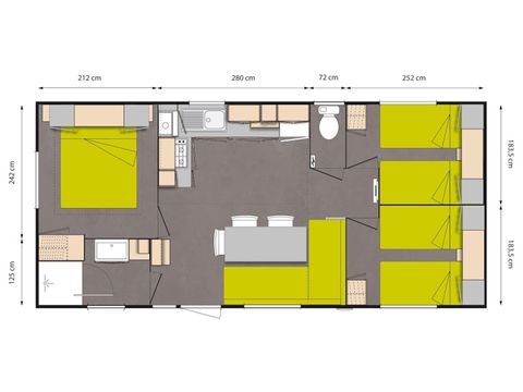 BUNGALOW 6 personnes - FORET - 3 chambres avec TV