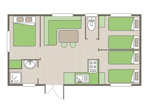 BUNGALOW 6 personnes - Comfort XL | 3 Ch. | 6 Pers. | Terrasse surélevée