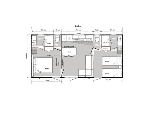 Mobilhome 4 personnes - Cottage Premium 33m² - Climatisé 4 pers