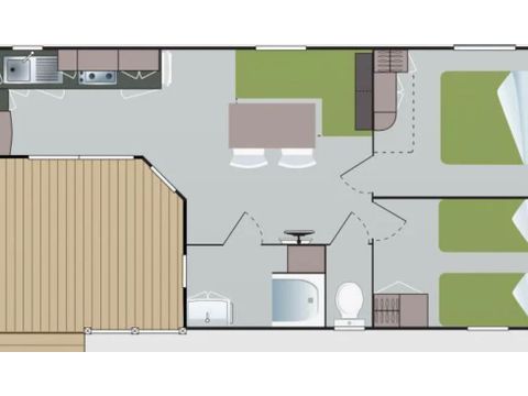 BUNGALOW 6 personnes - Soléo 30m² - climatisé 5/6 pers