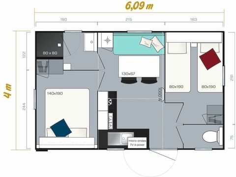 BUNGALOW 4 personnes - Vénus 22m² 4 pers