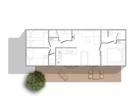 BUNGALOW 6 personnes - NEW - Mobil-home Ciela Prestige - 3 chambres dont 1 suite parentale - draps, serviettes et barb...