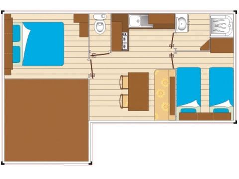 BUNGALOW 6 personnes - Evasion 2 chambres 28m²