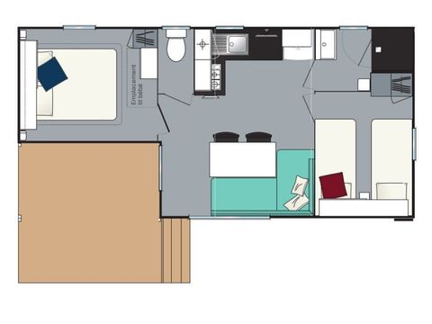 BUNGALOW 7 personnes - Evasion 2 chambres 28m²