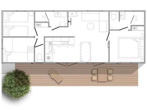 BUNGALOW 6 personnes - Mahana 3 chambres 2 sdb 40m²