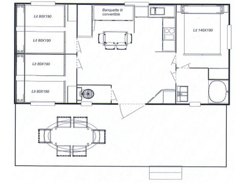 Mobilhome 7 personnes - 3 Chambres PREMIUM