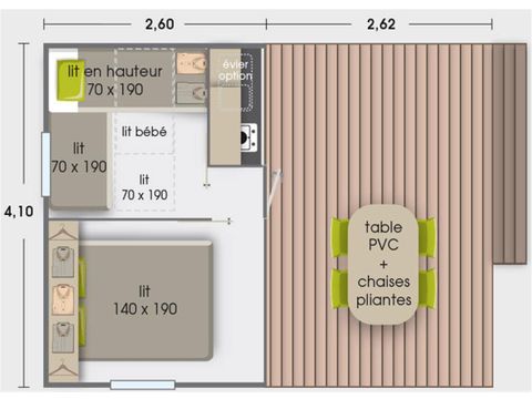 TENTE 5 personnes - Eco  2 Chambres 