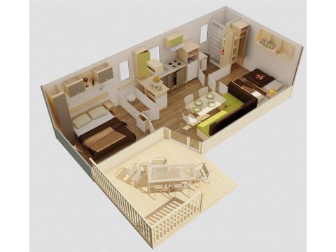 Mobilhome 4 personnes - Eco 2 Chambres