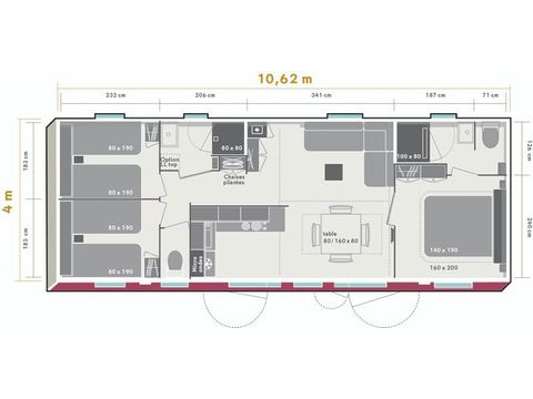 BUNGALOW 6 personnes - CONFORT+ 35M²