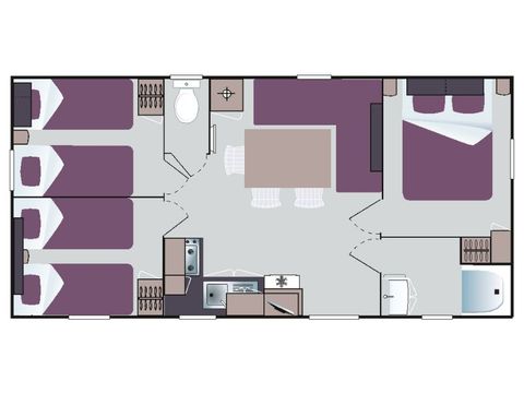 Mobilhome 6 personnes - Loisir 6 personnes 3 chambres 30m²