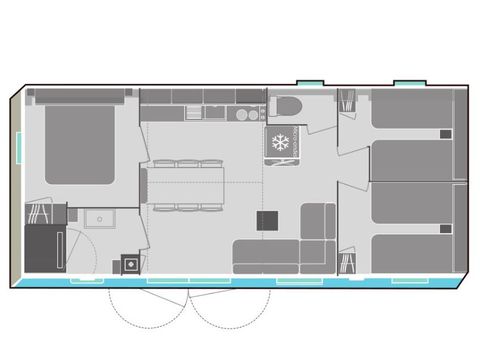 BUNGALOW 6 personnes - Loisir+ 6 personnes 3 chambres 32m²