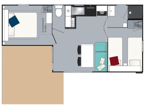 BUNGALOW 7 personnes - Evasion+ 7 personnes 2 chambres 28m²