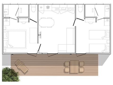 BUNGALOW 6 personnes - Mahana 6 personnes 2 chambres 2 sdb