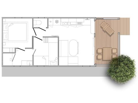 BUNGALOW 4 personnes - Mahana 4 personnes 2 chambres 28m²