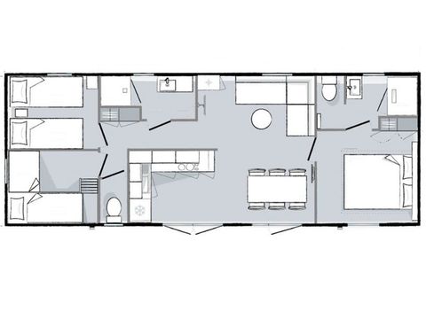 BUNGALOW 6 personnes - Premium 6 personnes 3 chambres 2sdb