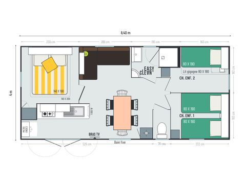 BUNGALOW 6 personnes - Riviera 3Ch 6P
