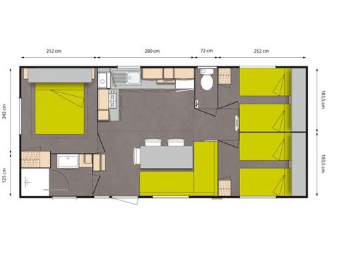 BUNGALOW 6 personnes - Espace confort 32m² - Clim - TV - TC