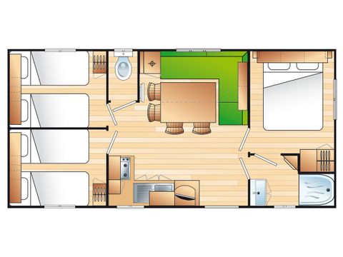 BUNGALOW 6 personnes - Mobil home Ciela Confort Compact - 3 chambres