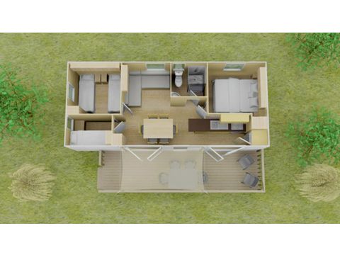 BUNGALOW 8 personnes - Premium | 3 Ch. | 6/8 Pers. | Terrasse surélevée | Clim.