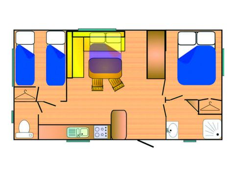 BUNGALOW 6 personnes - Grand 750-2 A/C CD
