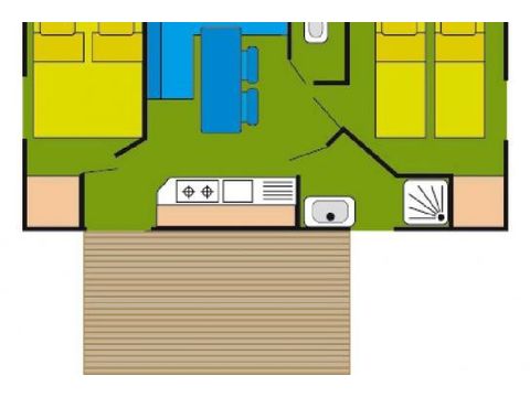 BUNGALOW 4 personnes - Comfort | 2 Ch. | 4 Pers. | Terrasse surélevée | Clim.