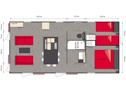 BUNGALOW 4 personnes - HACIENDA - 2 Chambres 6- SAMEDI
