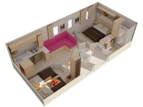 Mobilhome 6 personnes - MEXICO - 2 Chambres - SAMEDI
