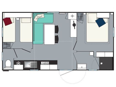 BUNGALOW 6 personnes - Evasion  2 chambres 28m²