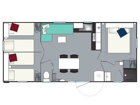 BUNGALOW 8 personnes - Loisir 3 chambres 30m²