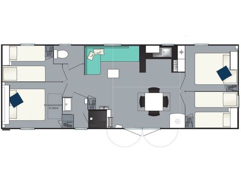 BUNGALOW 8 personnes -  Confort+  4 chambres 37m²