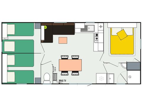 BUNGALOW 6 personnes - 4 Pièces 6 Personnes + TV