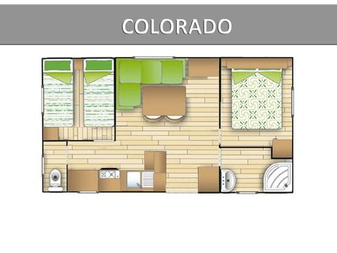 BUNGALOW 6 personnes - COLORADO ECO - 2 chambres - CLIM - TV