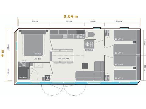 BUNGALOW 6 personnes - Ciela Privilège 3 chambres - Lave-vaiselle, barbecue