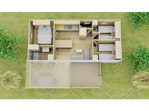 BUNGALOW 6 personnes - Classic XL | 3 Ch. | 6 Pers. | Terrasse surélevée | Clim.