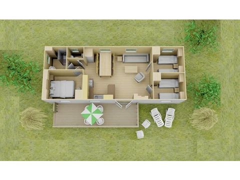 BUNGALOW 6 personnes - Comfort | 3 Ch. | 6 Pers. | Terrasse surélevée | Clim.