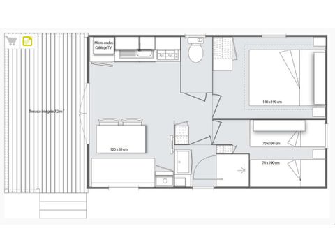 Mobilhome 4 personnes - Cabane 4 pers clim