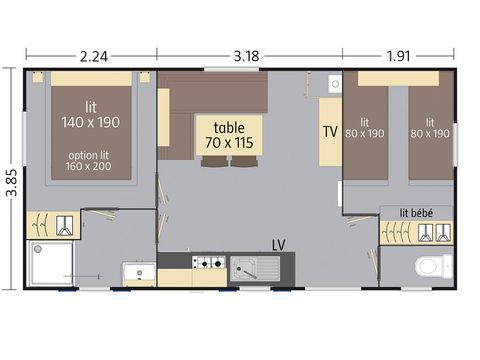 BUNGALOW 4 personnes - 4 pers clim