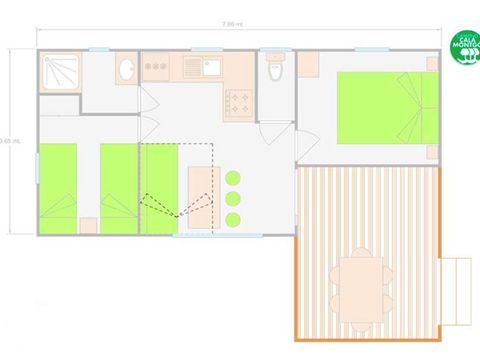 BUNGALOW 4 personnes - BASIC - CLIM - DRAPS - SERVIETTE - WIFI